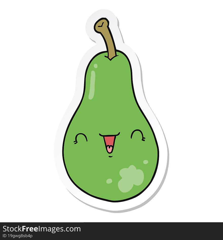 sticker of a cartoon pear