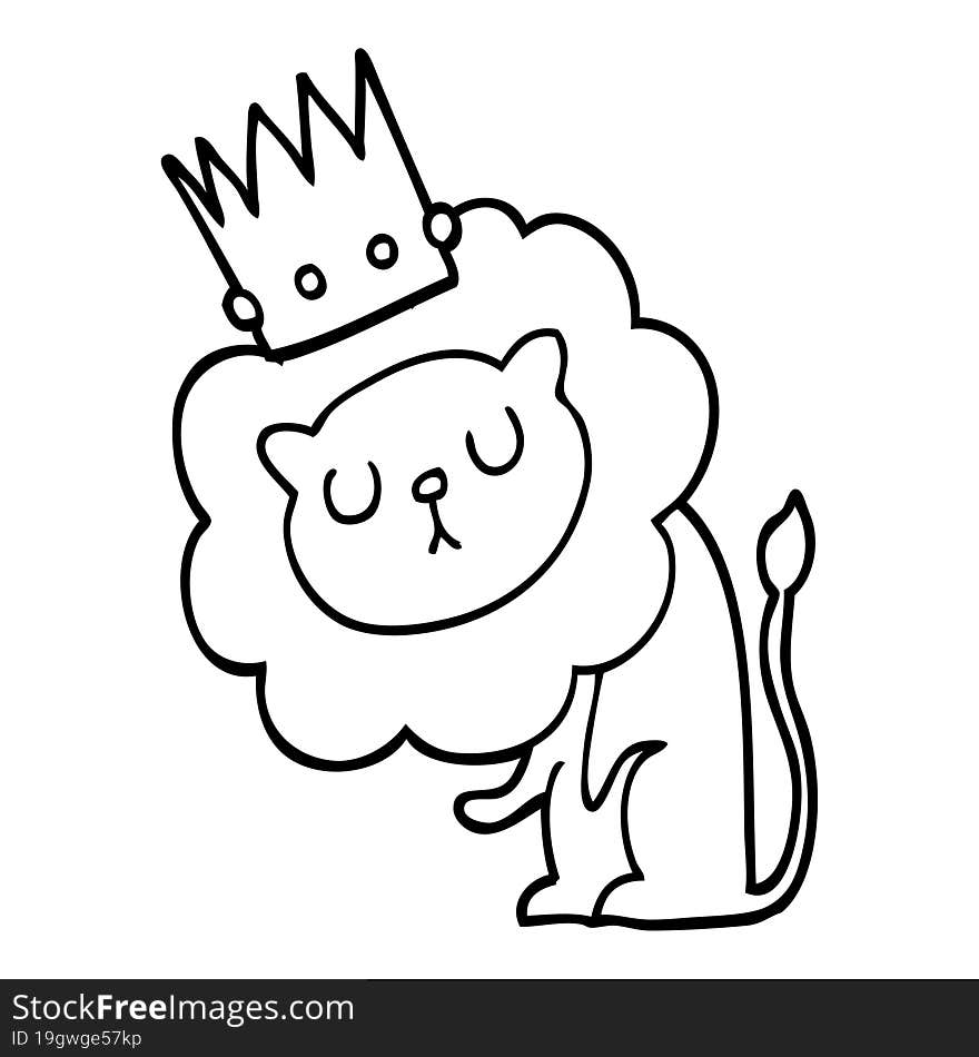 cartoon lion with crown