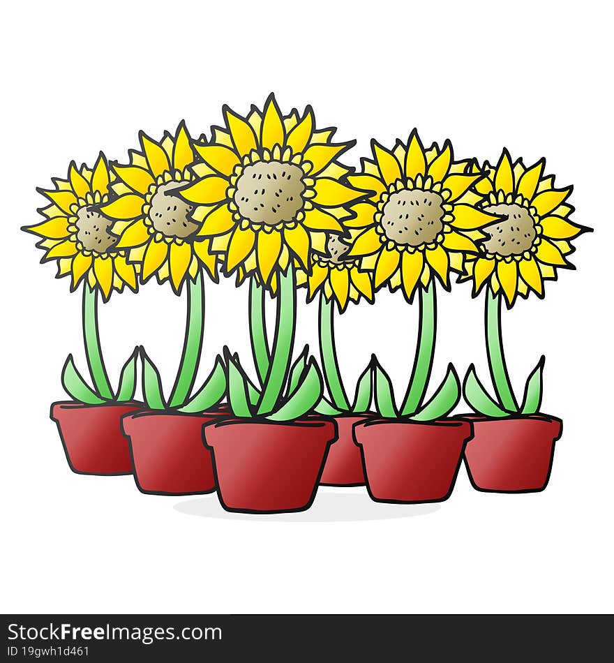 cartoon sunflowers