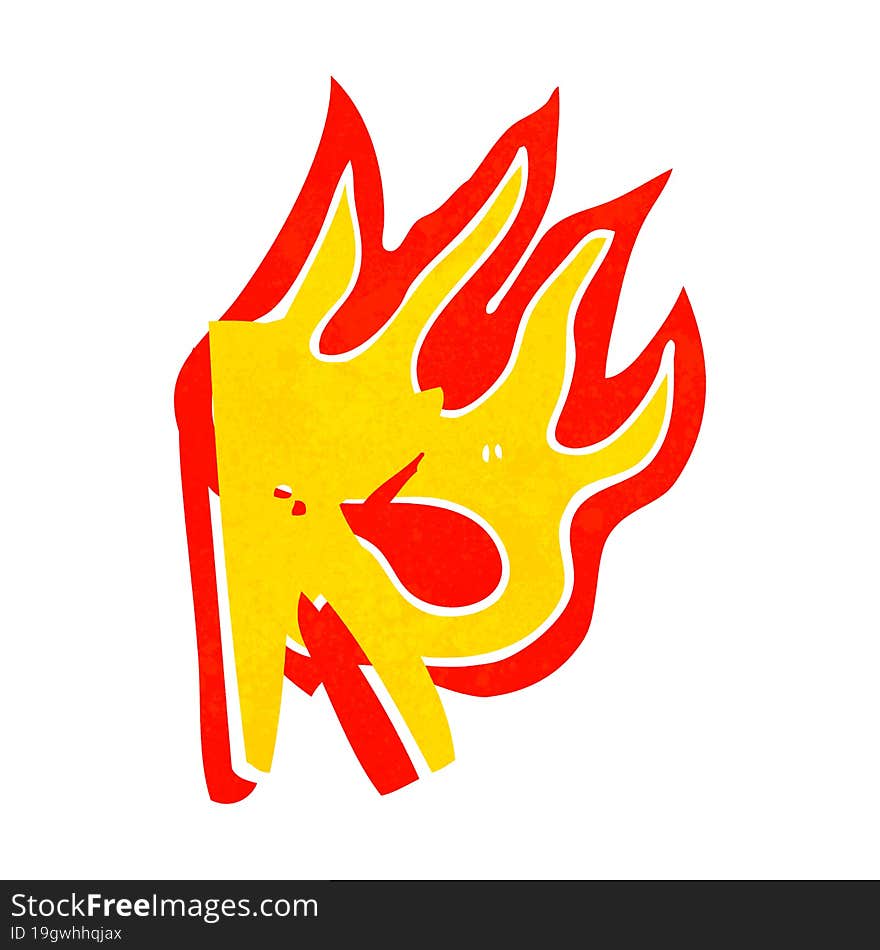 cartoon flaming letter