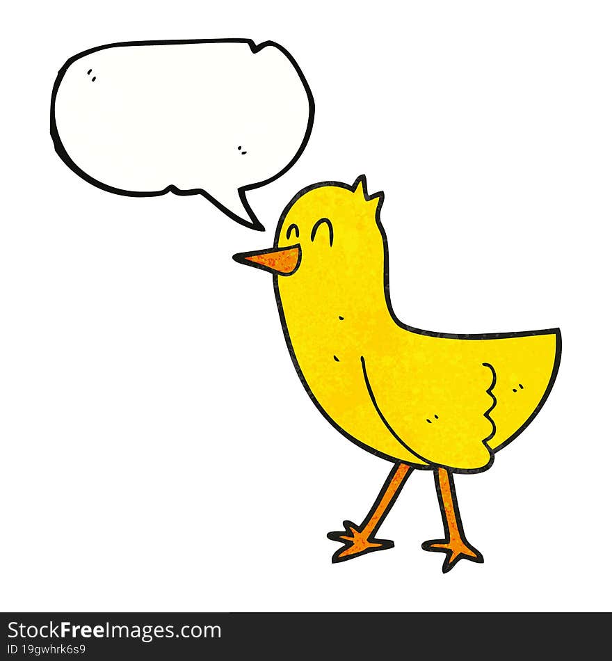 speech bubble textured cartoon bird