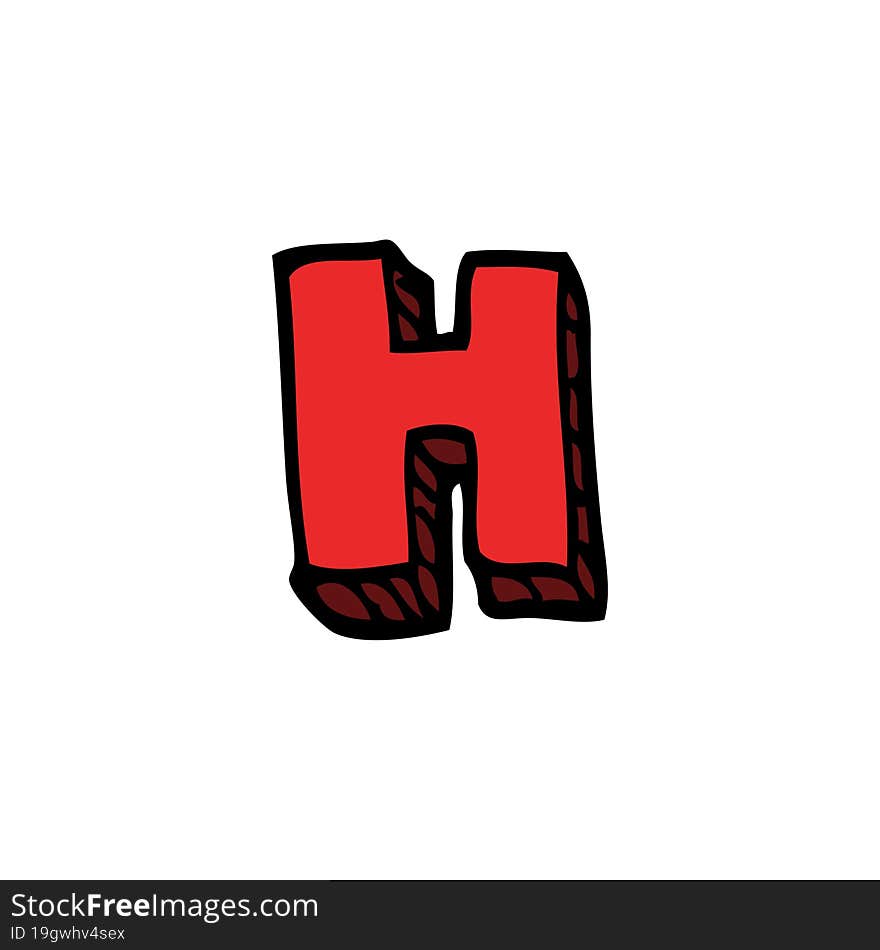 Cartoon Doodle Letter H