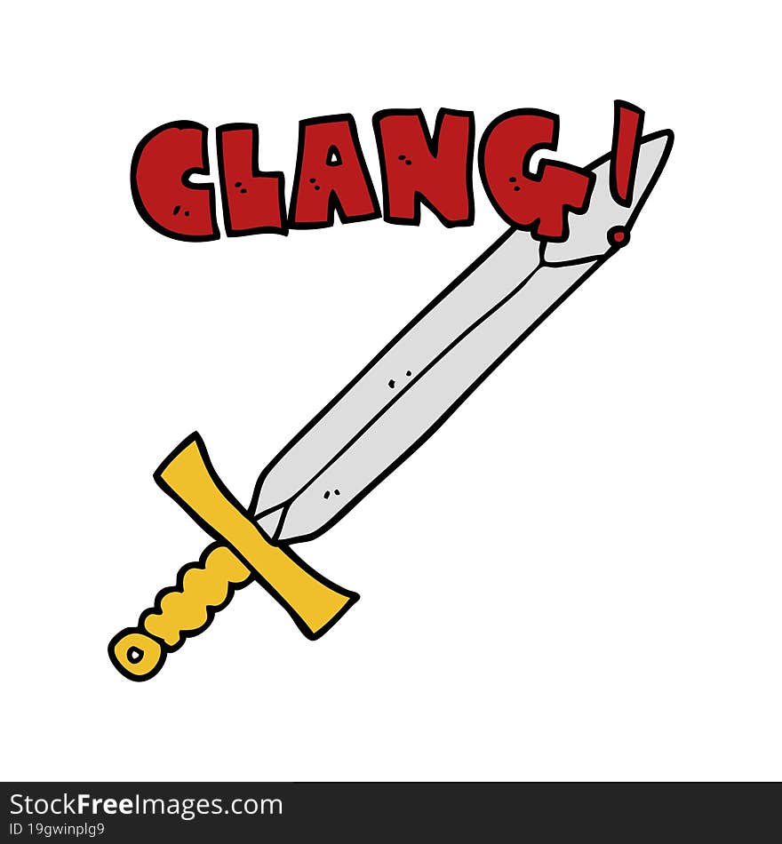 cartoon clanging sword