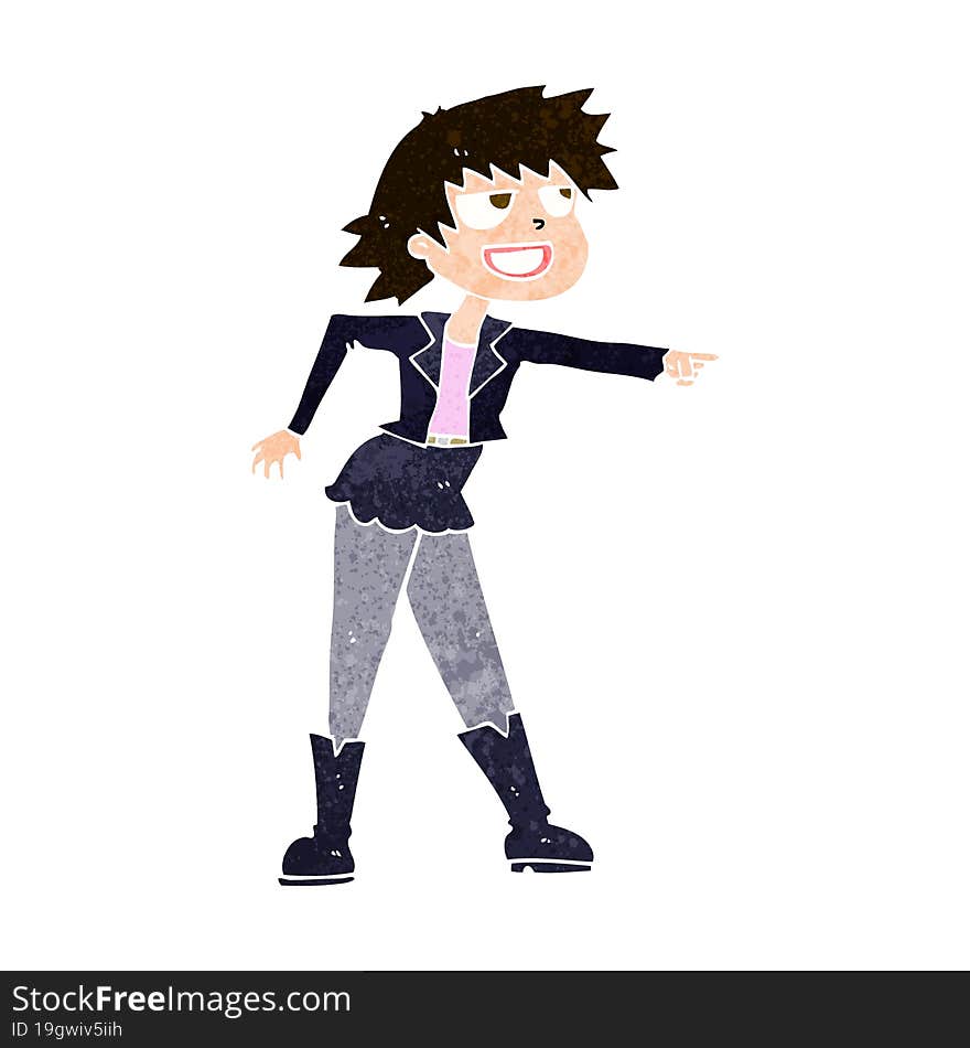 cartoon woman pointing