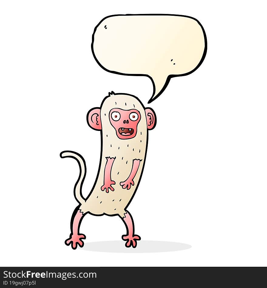 cartoon crazy monkey with speech bubble