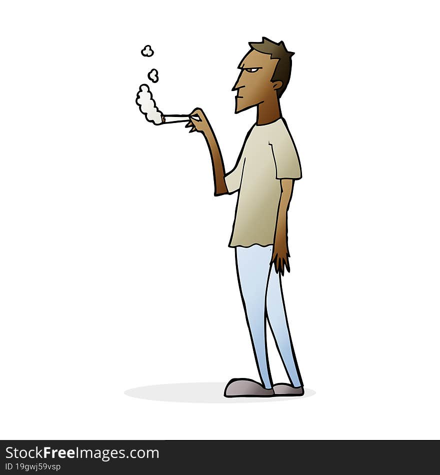 cartoon annoyed smoker