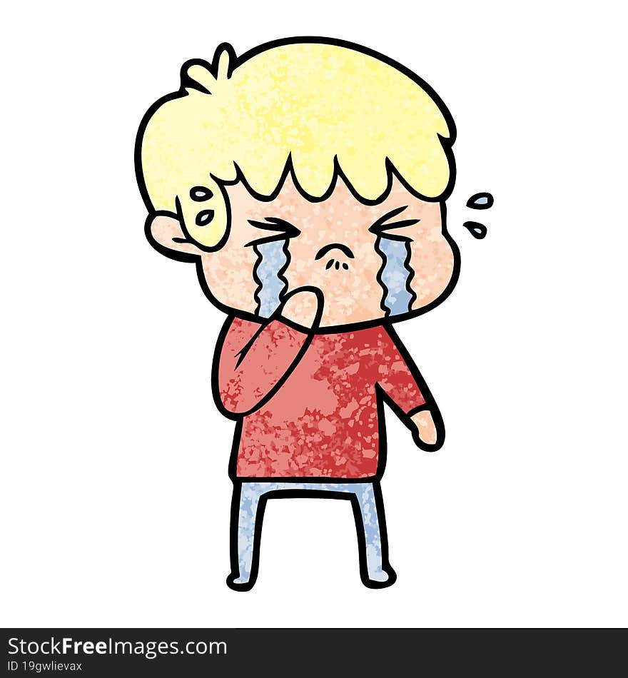 cartoon boy crying. cartoon boy crying