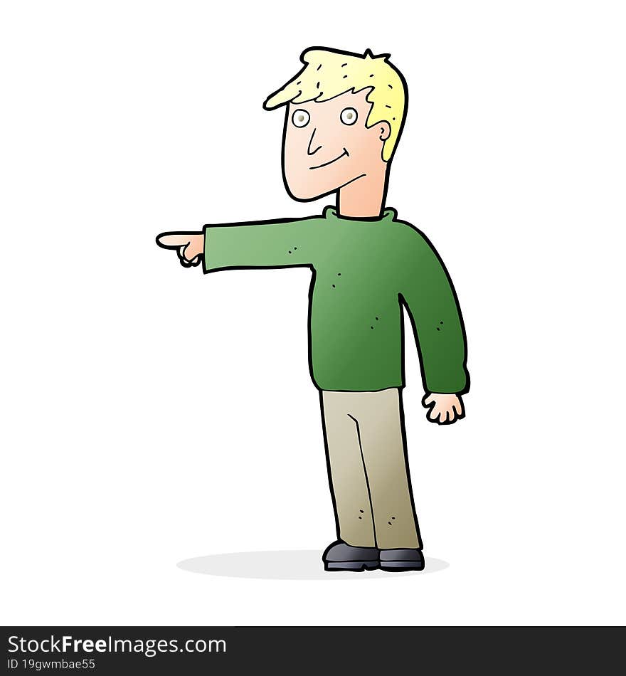 Cartoon Man Pointing