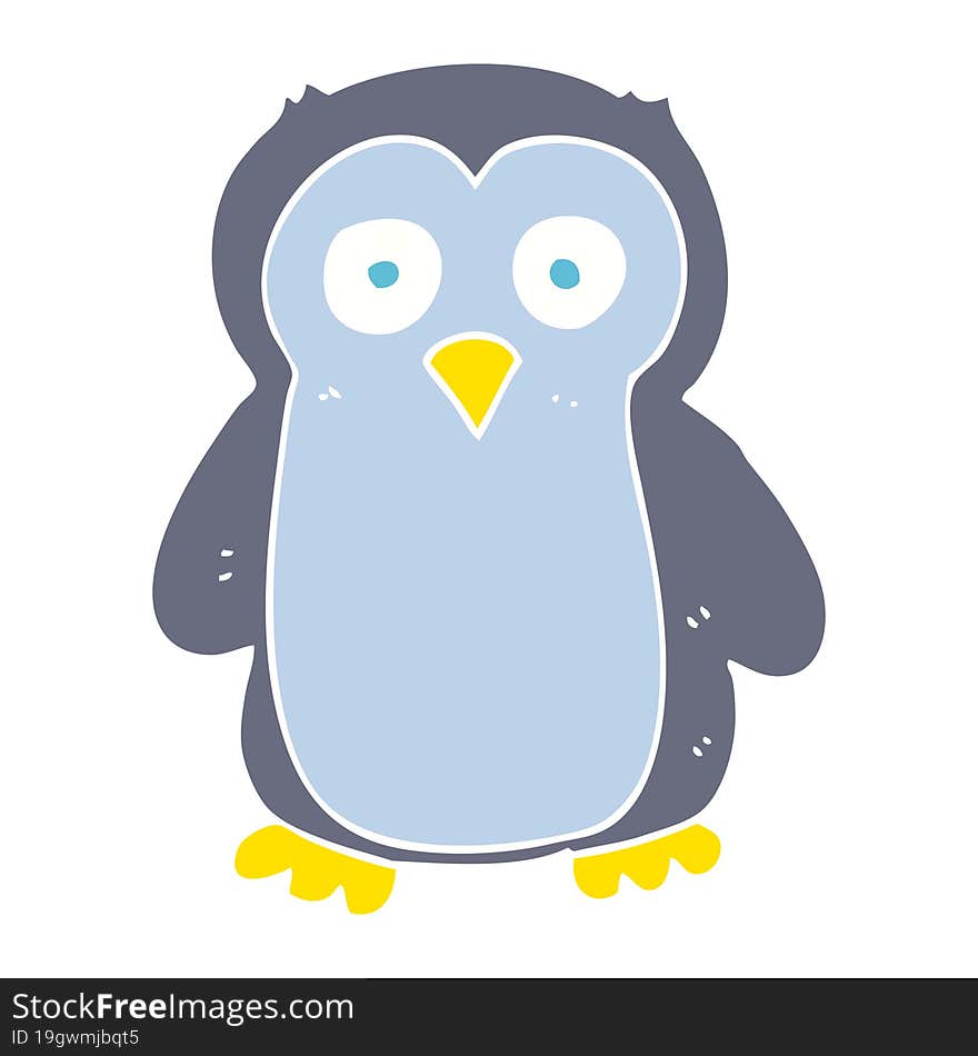 flat color illustration of penguin. flat color illustration of penguin