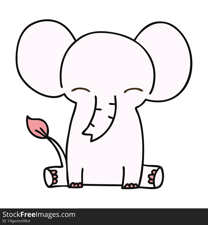 quirky hand drawn cartoon elephant