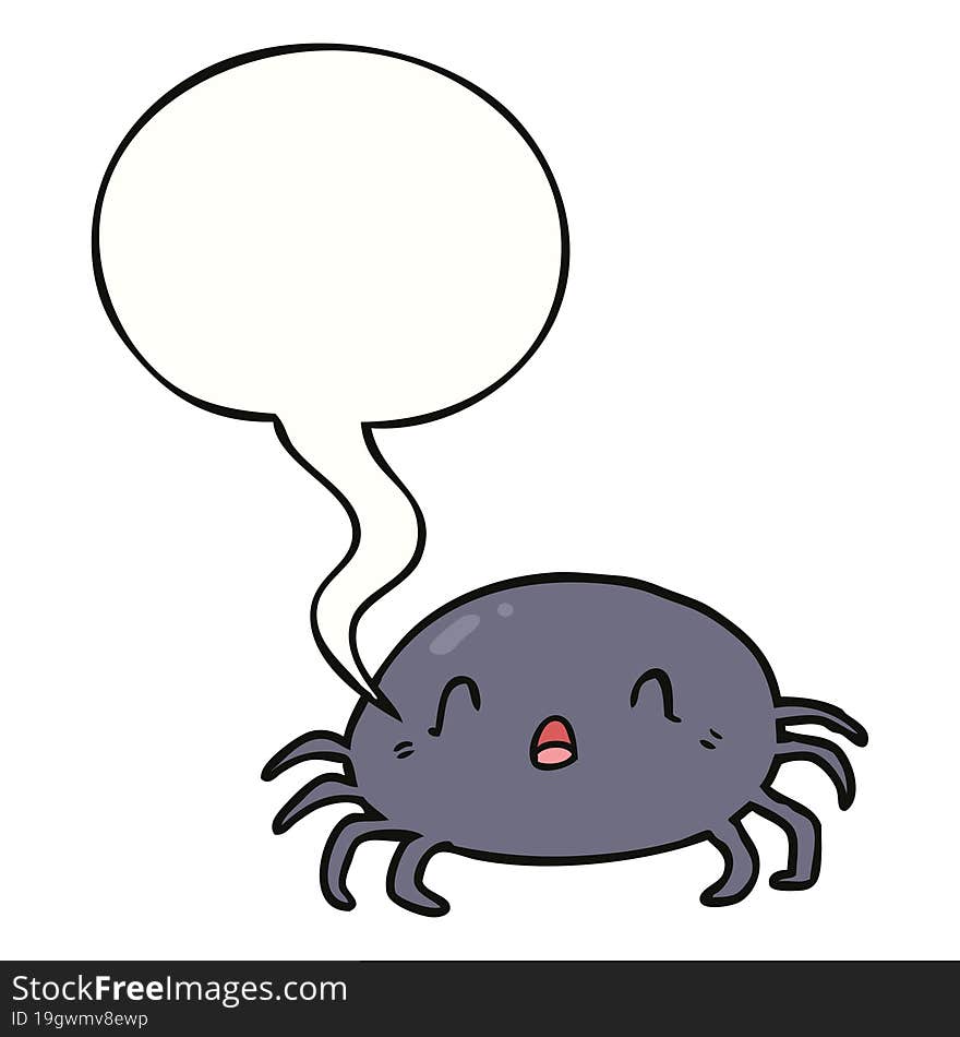 cartoon halloween spider and speech bubble