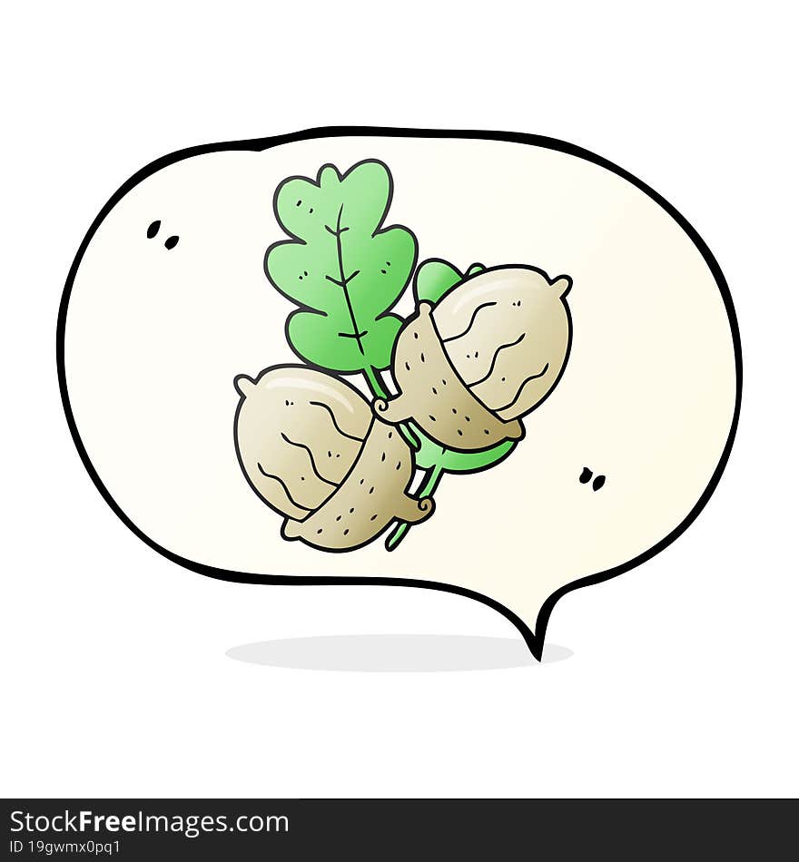 speech bubble cartoon acorns