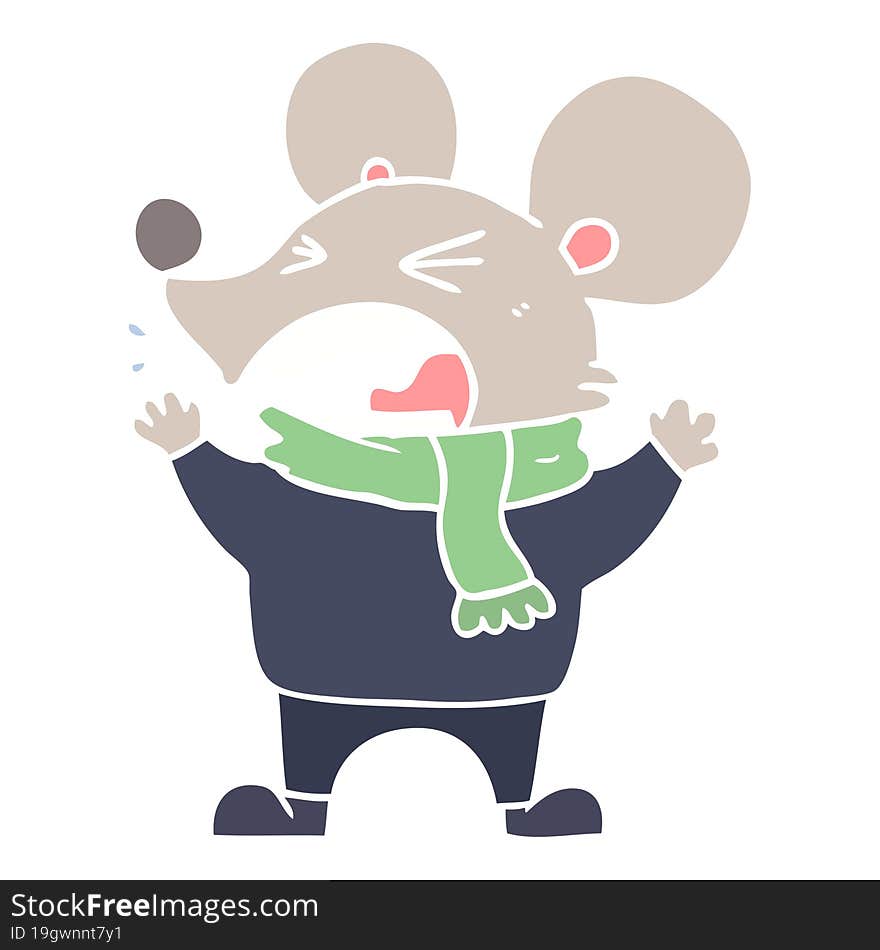 flat color style cartoon angry mouse