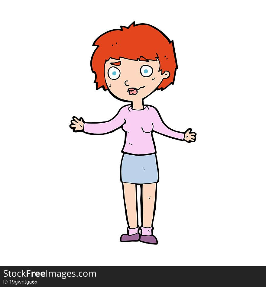 cartoon confused woman