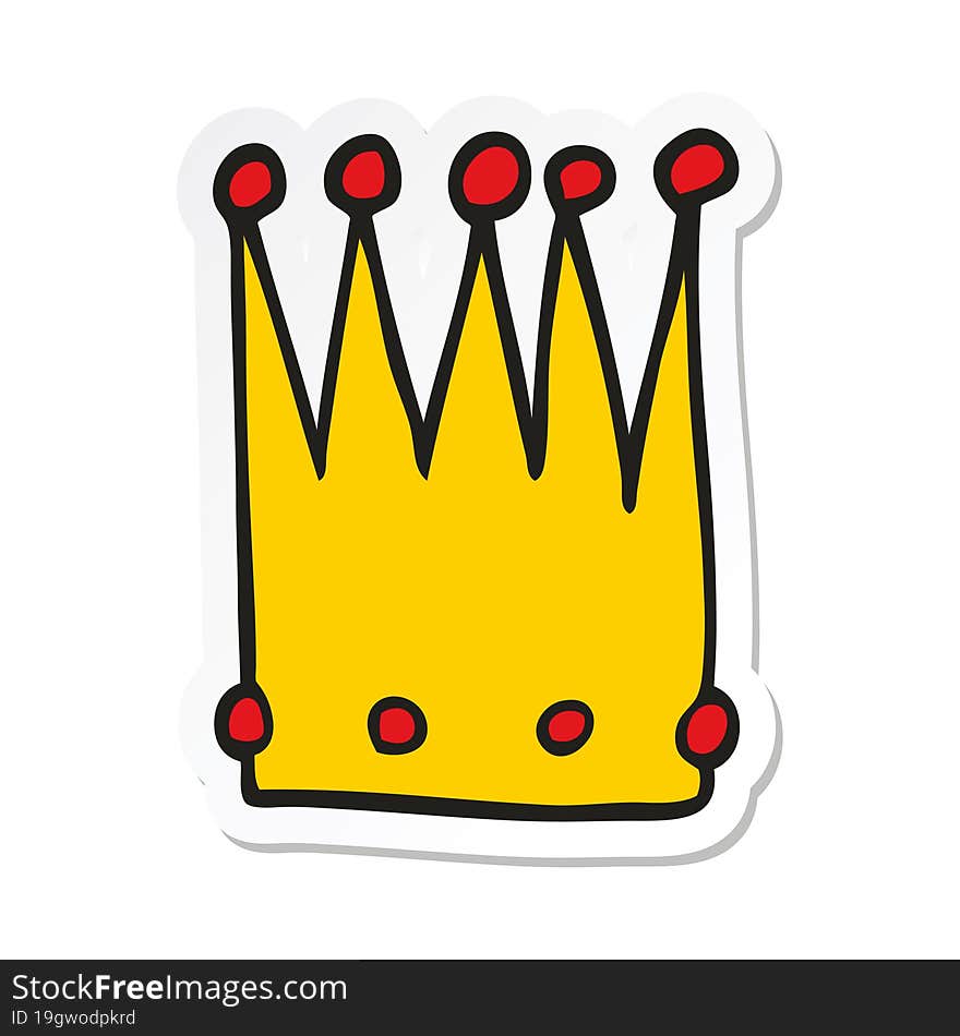 Sticker Of A Cartoon Simple Crown