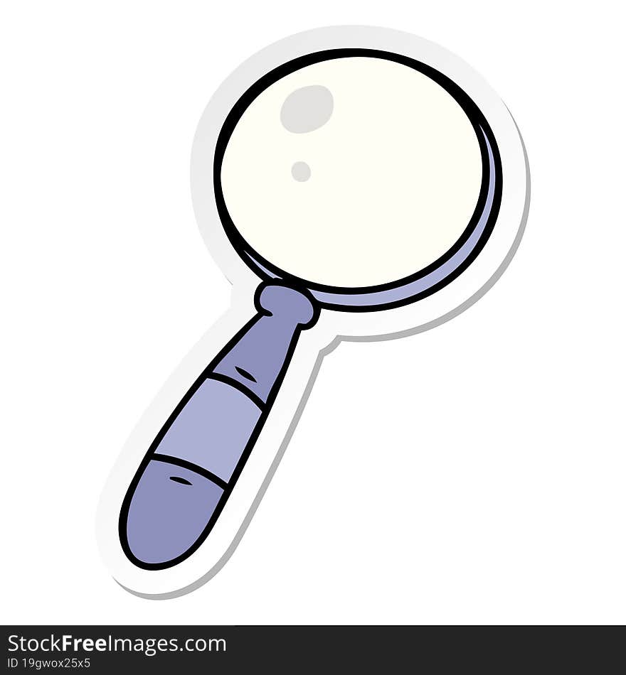 sticker cartoon doodle of a magnifying glass