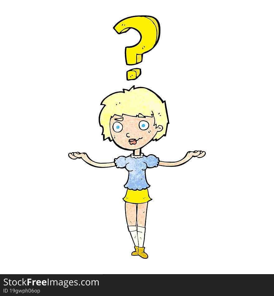 Cartoon Woman Asking Question