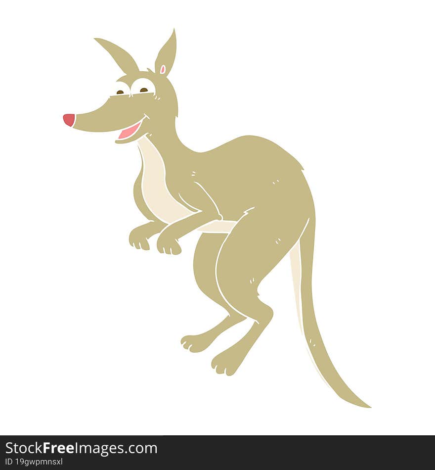 Flat Color Illustration Of A Cartoon Kangaroo