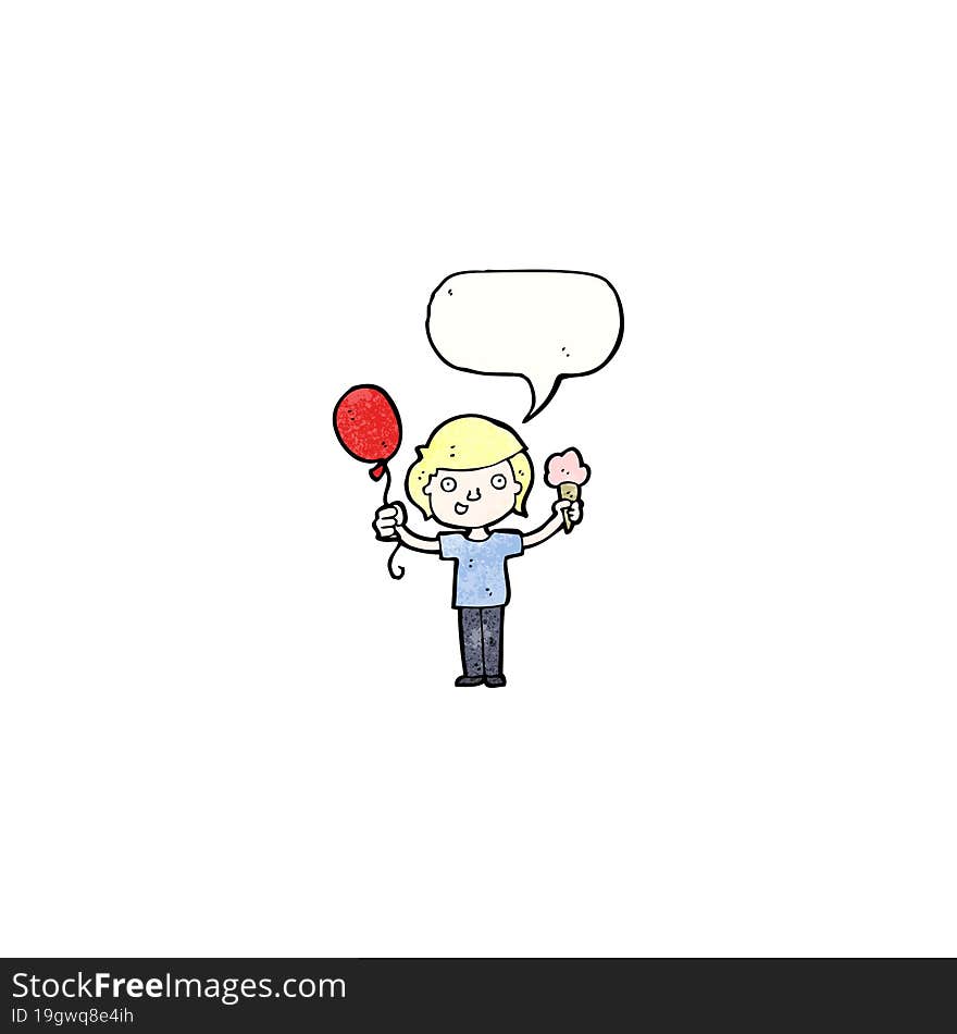 cartoon boy with balloon