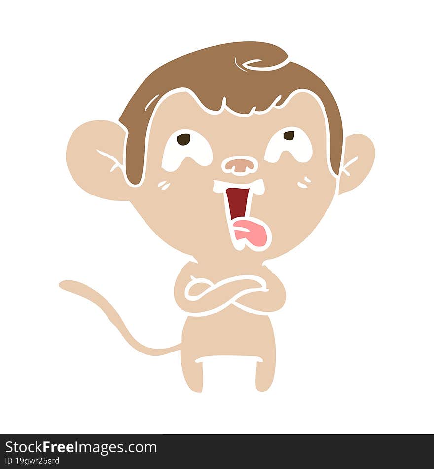 crazy flat color style cartoon monkey