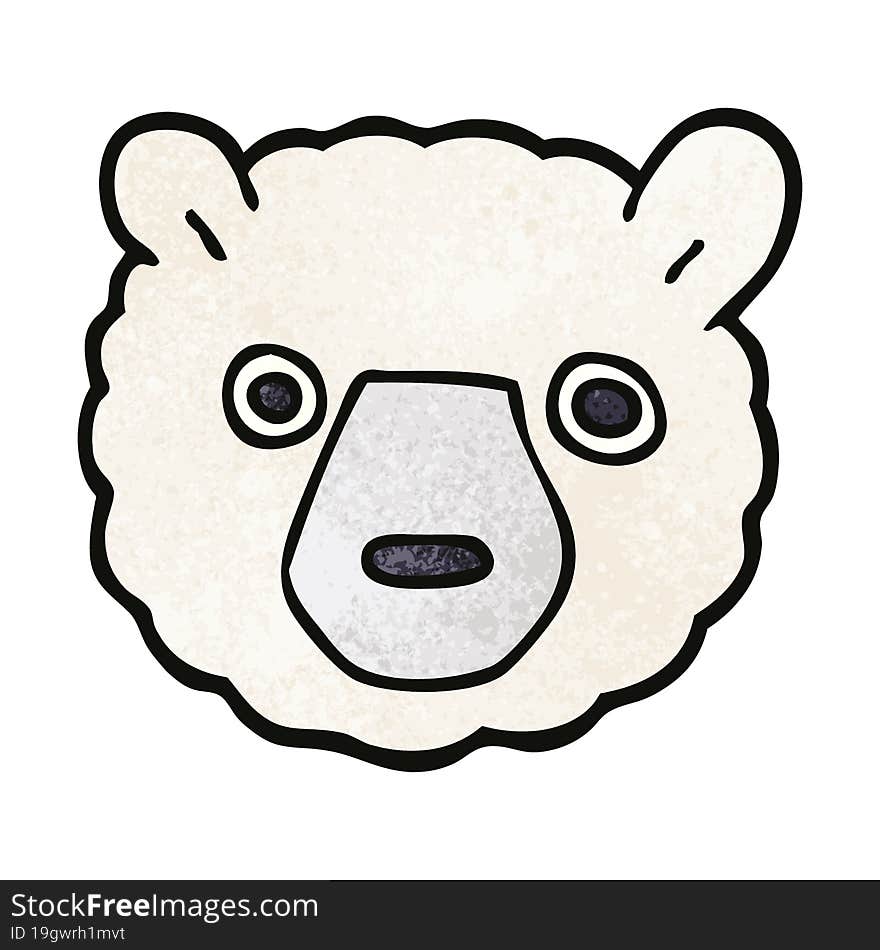 cartoon doodle polar bear face