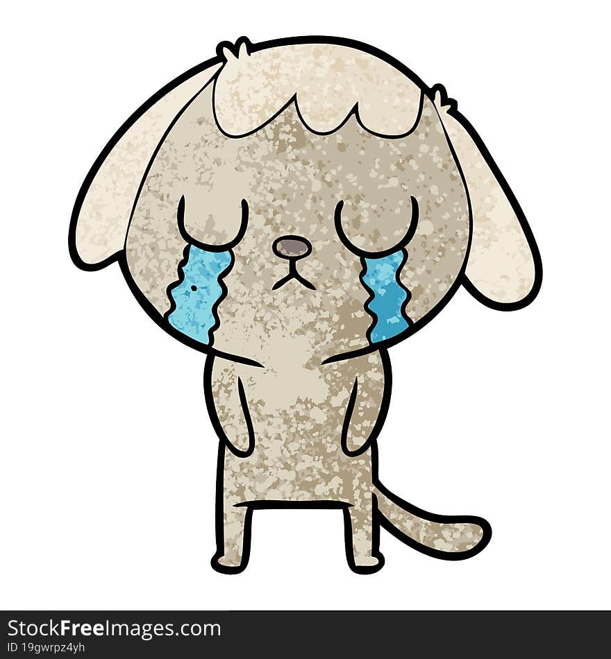 cute cartoon dog crying. cute cartoon dog crying