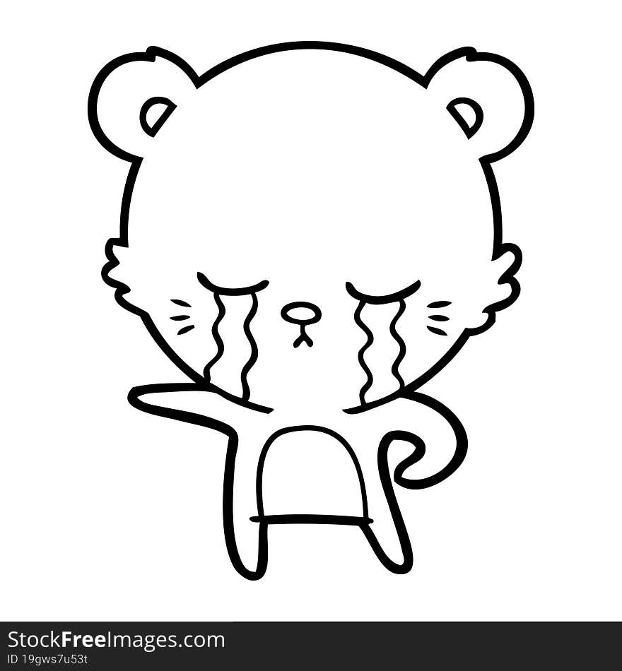 crying cartoon bear. crying cartoon bear