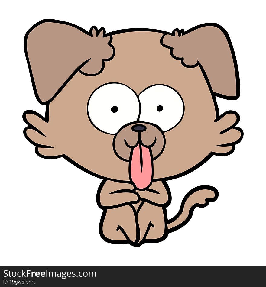 cartoon dog with tongue sticking out. cartoon dog with tongue sticking out