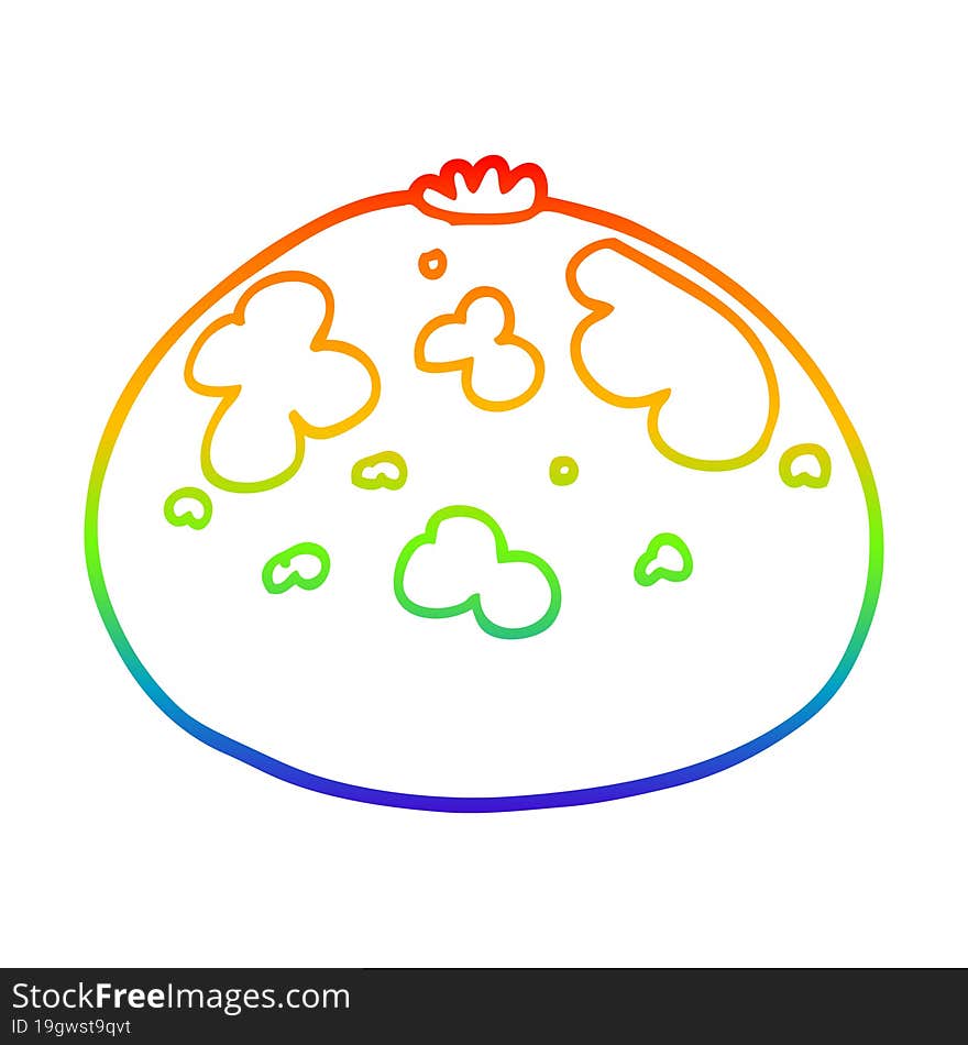 Rainbow Gradient Line Drawing Cartoon Squash