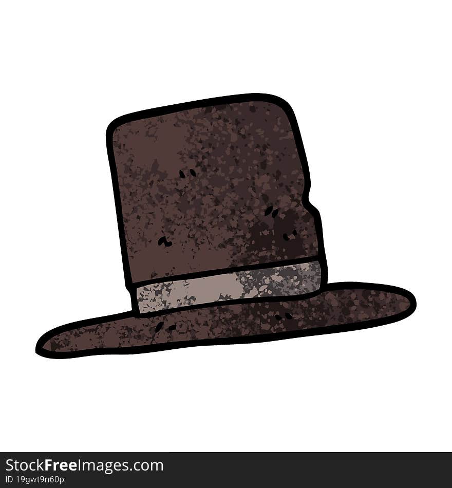 grunge textured illustration cartoon top hat