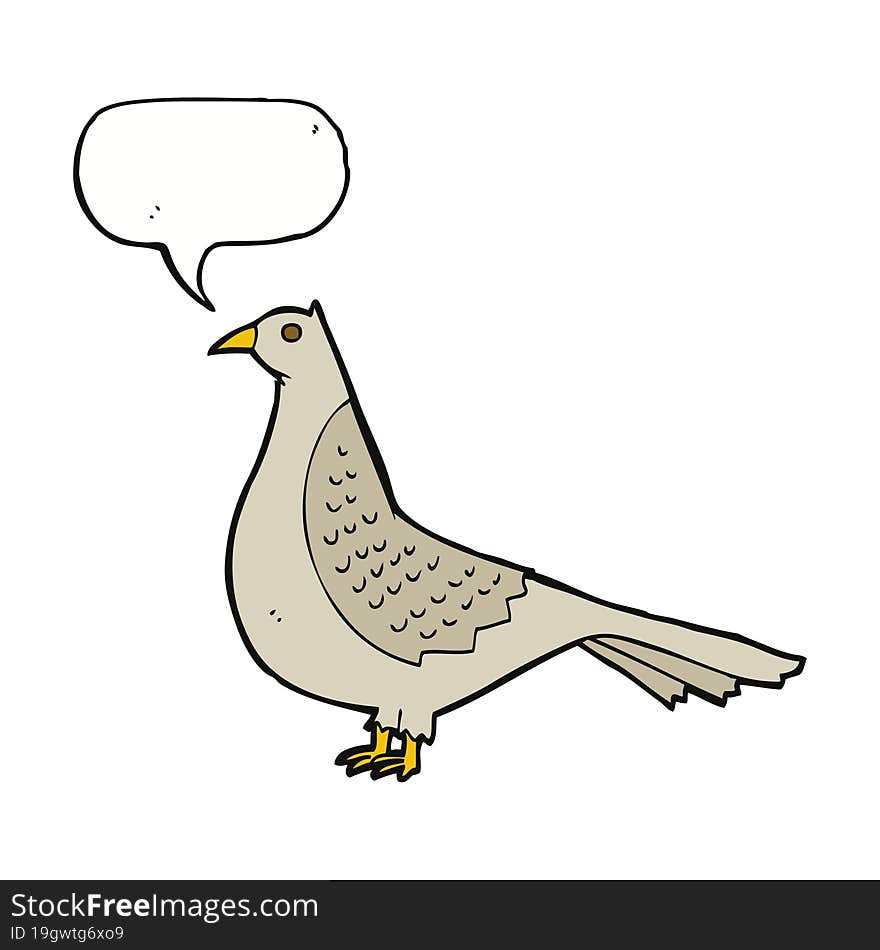 Cartoon Bird With Speech Bubble