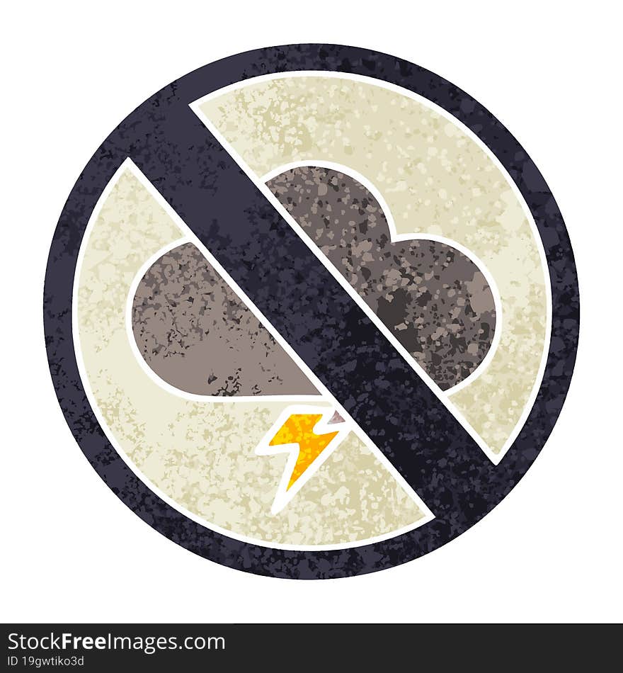 retro illustration style cartoon of a weather warning sign