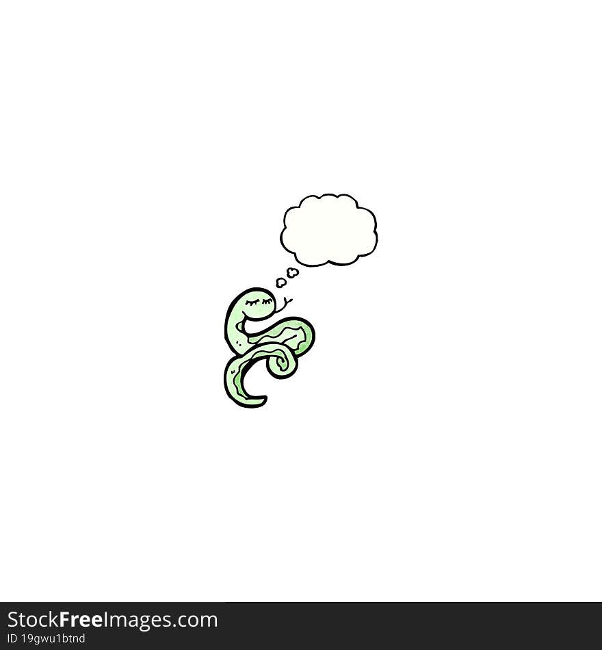 cartoon snake with thought bubble