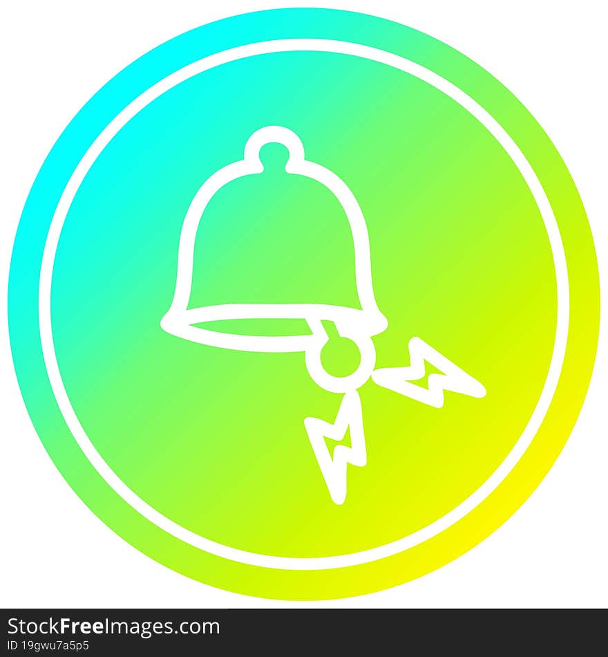 ringing bell circular icon with cool gradient finish. ringing bell circular icon with cool gradient finish