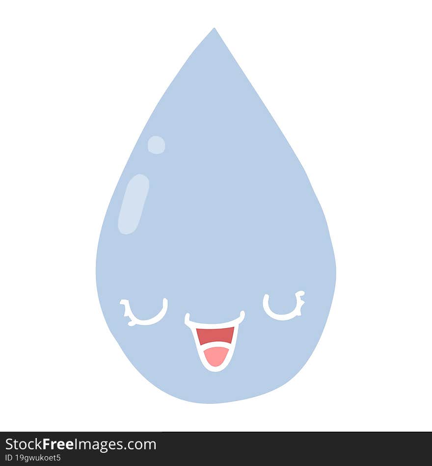 Flat Color Style Cartoon Raindrop