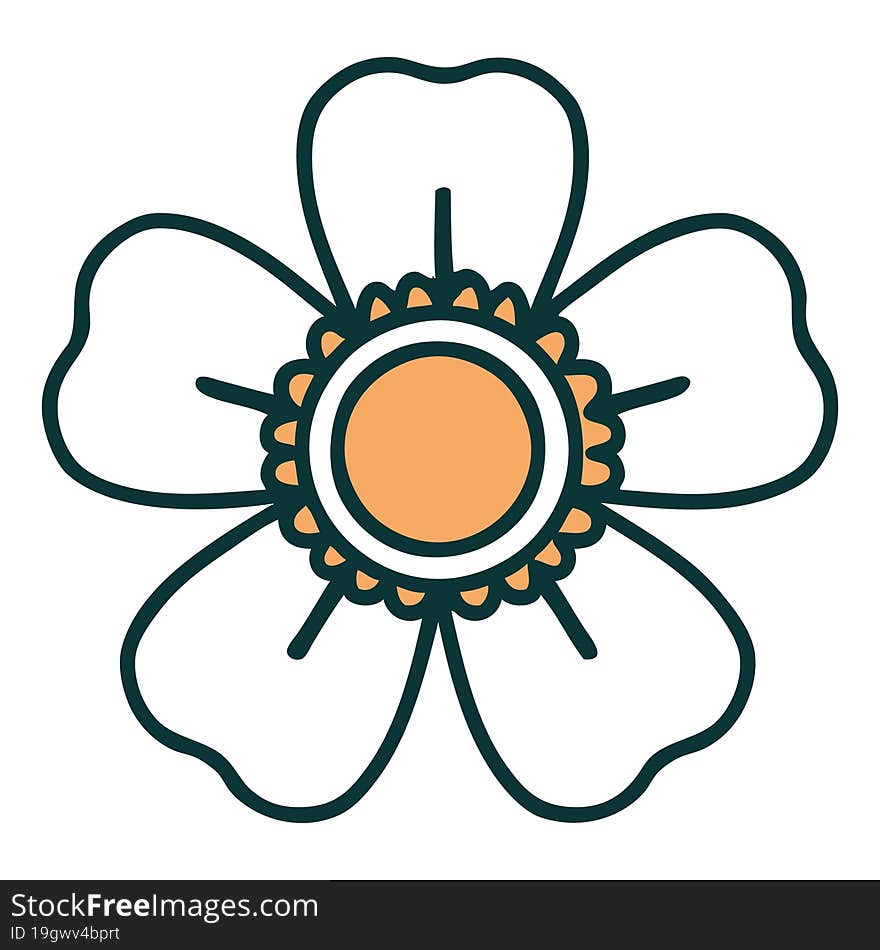 iconic tattoo style image of a flower. iconic tattoo style image of a flower