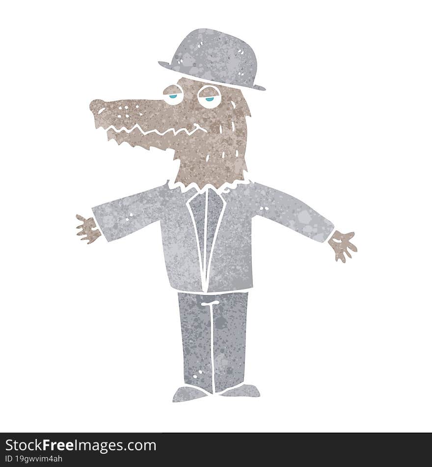 cartoon werewolf wearing hat