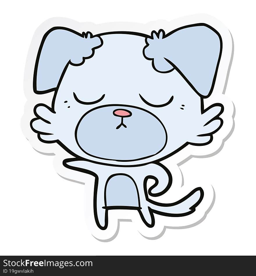 sticker of a cute cartoon dog