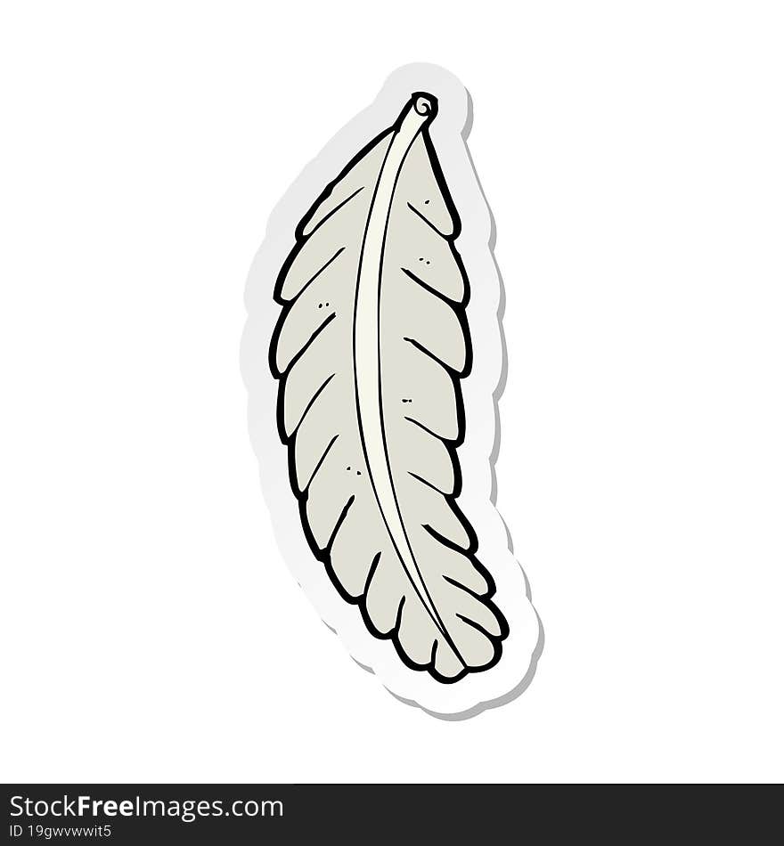 sticker of a cartoon feather