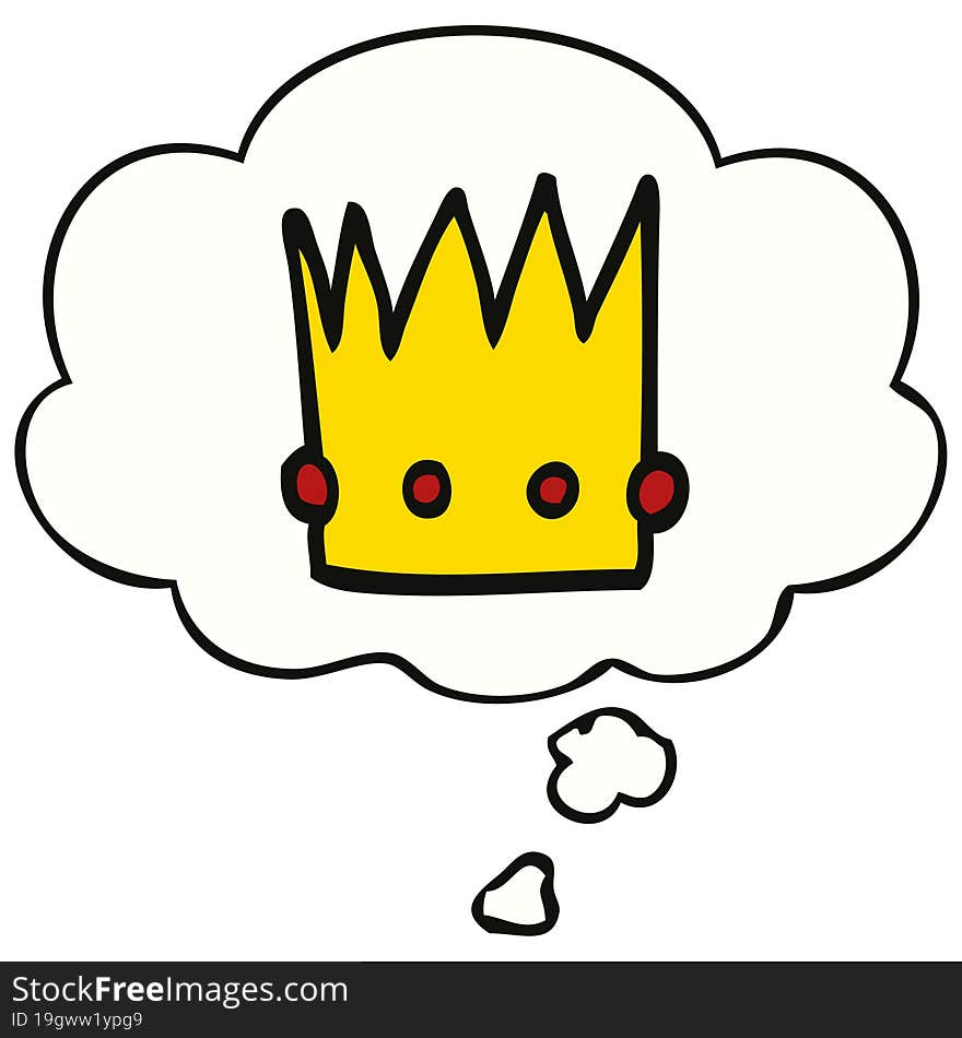 cartoon crown and thought bubble