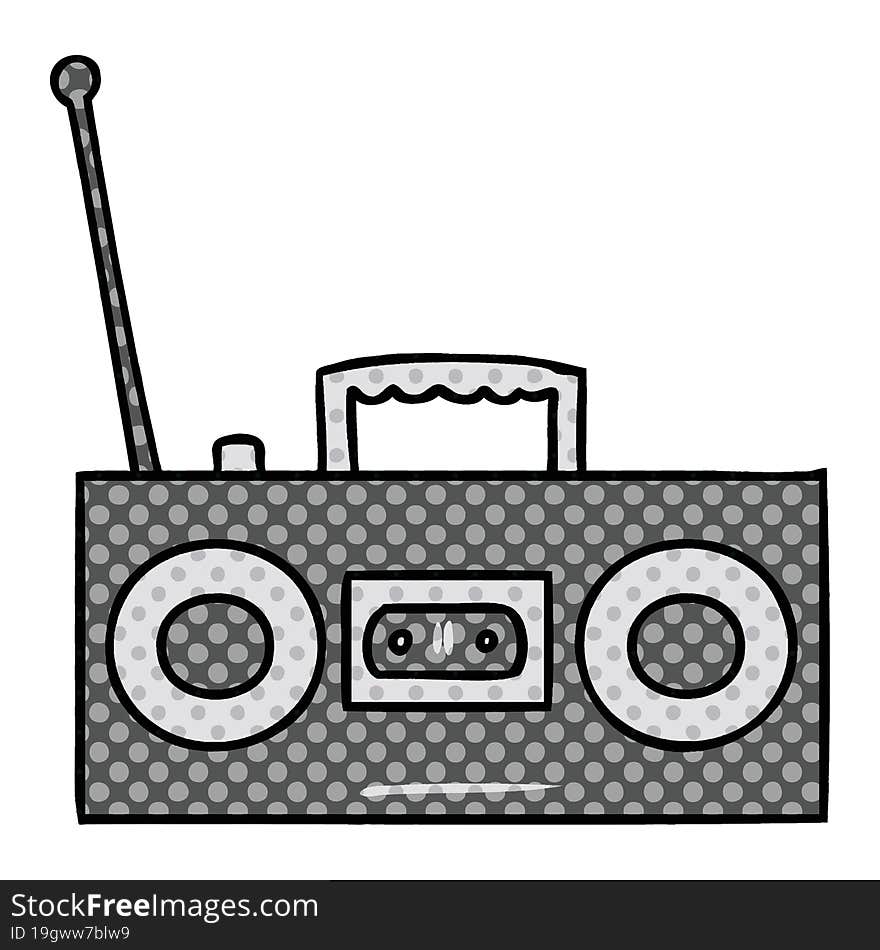 hand drawn cartoon doodle of a retro cassette player