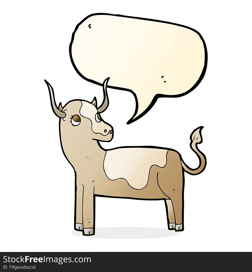 cartoon cow with speech bubble