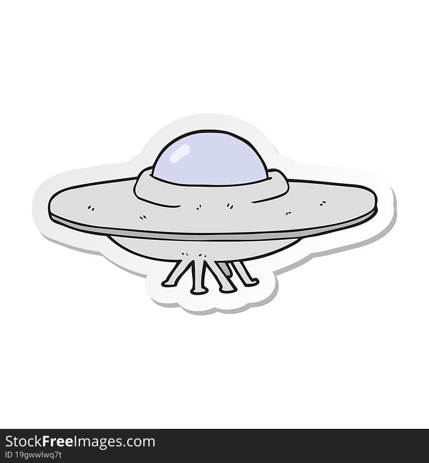 sticker of a cartoon flying saucer