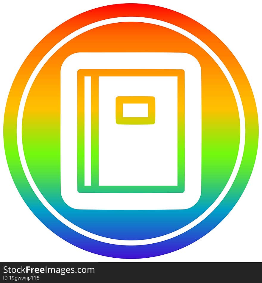 note book icon with rainbow gradient finish. note book icon with rainbow gradient finish