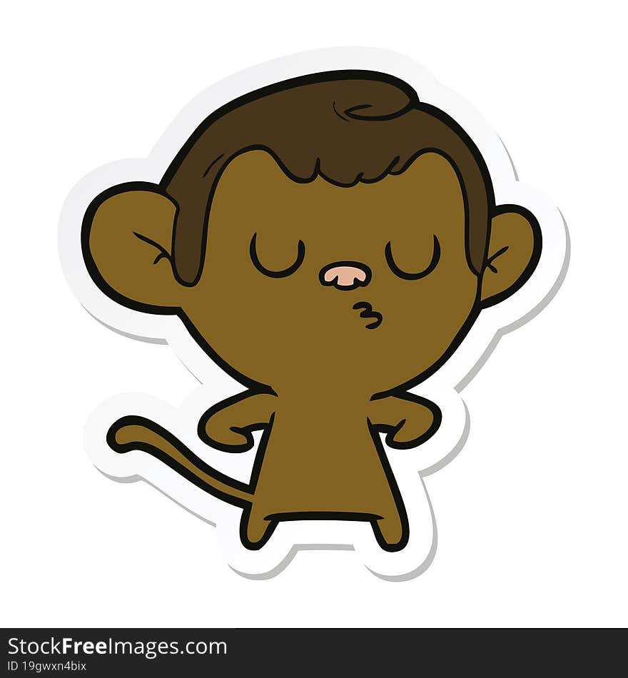 sticker of a cartoon monkey