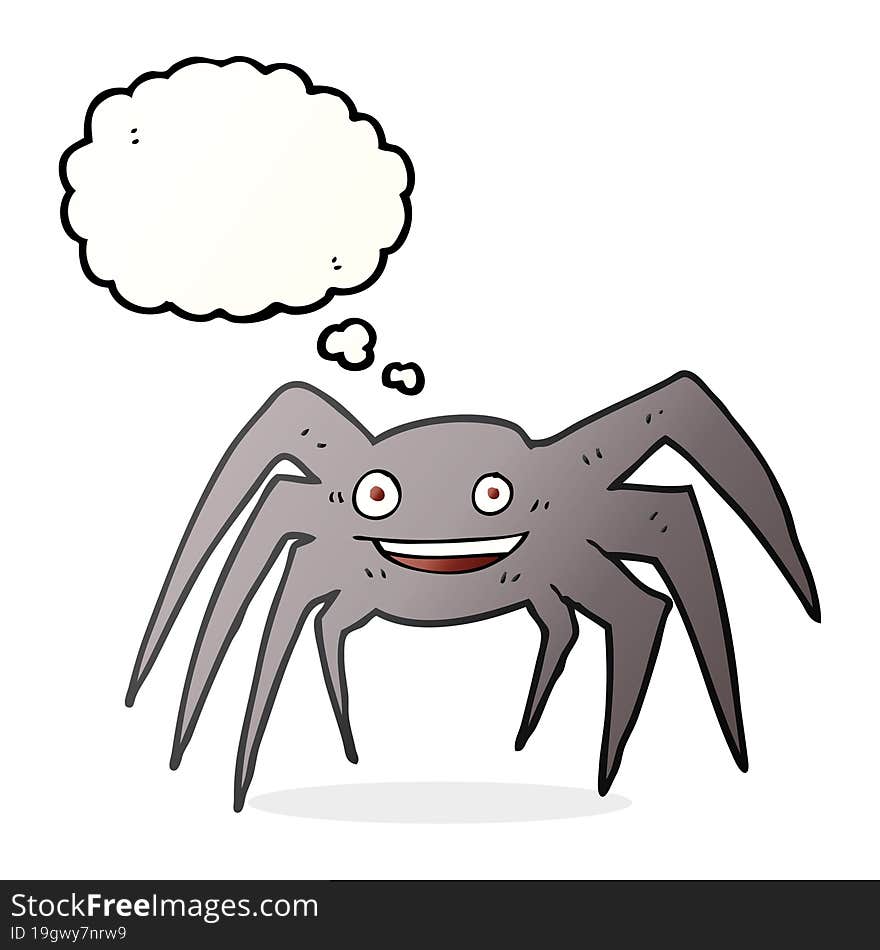 Thought Bubble Cartoon Happy Spider