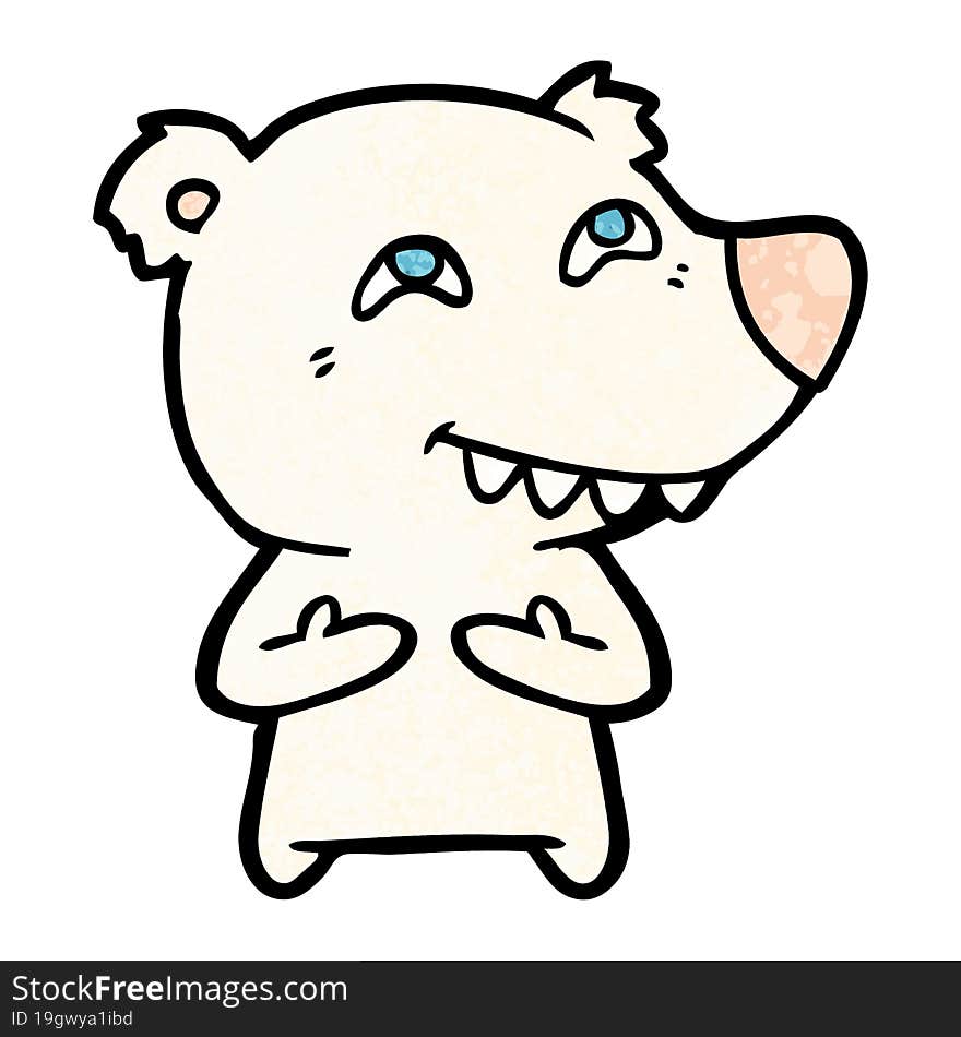 cartoon polar bear showing teeth. cartoon polar bear showing teeth