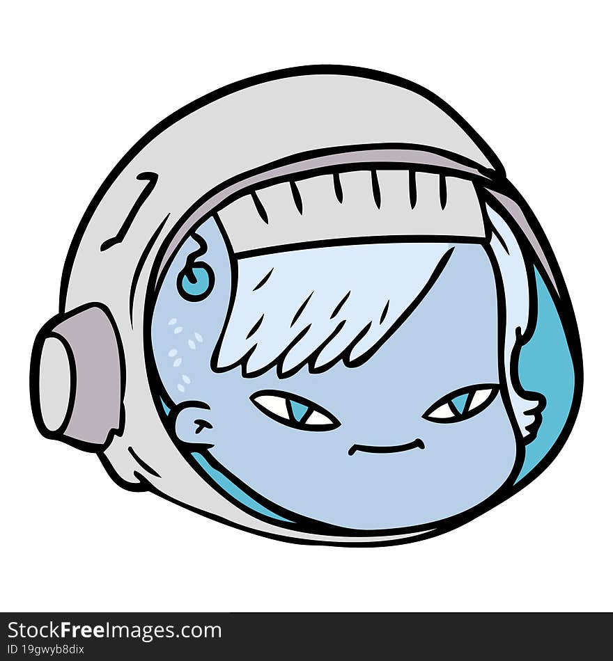 cartoon astronaut face. cartoon astronaut face