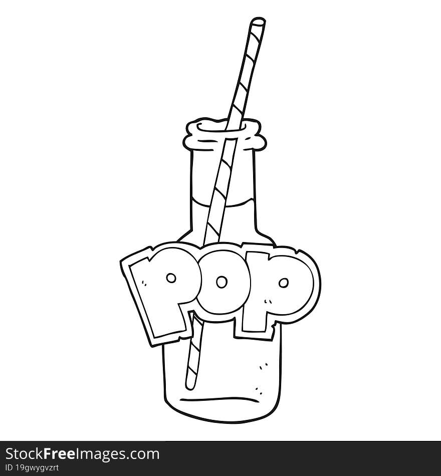 Black And White Cartoon Fizzy Drink Bottle