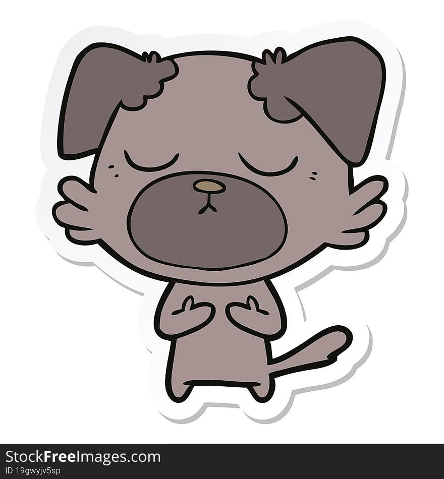 sticker of a cute cartoon dog